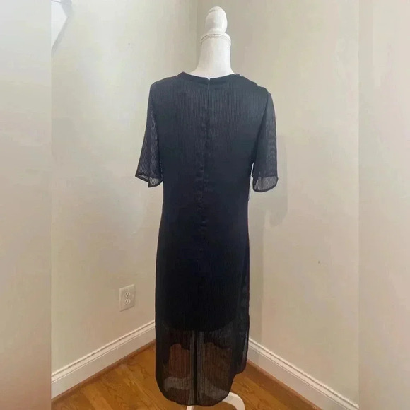 ARMANI EXCHANGE Black Mesh Midi Dress Size 4 - Picture 4 of 10